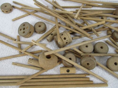 Vintage Lincoln Logs Building Toys Wooden Wheels Connectors Sticks 219 Pc