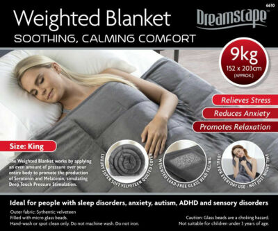 Weighted Blanket Gravity Sensory Sleep Reduce Anxiety Bed Sofa