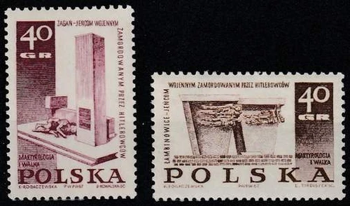Polen postfris 1967 MNH 1818-1819 - Monumenten Slachtoffers WW II