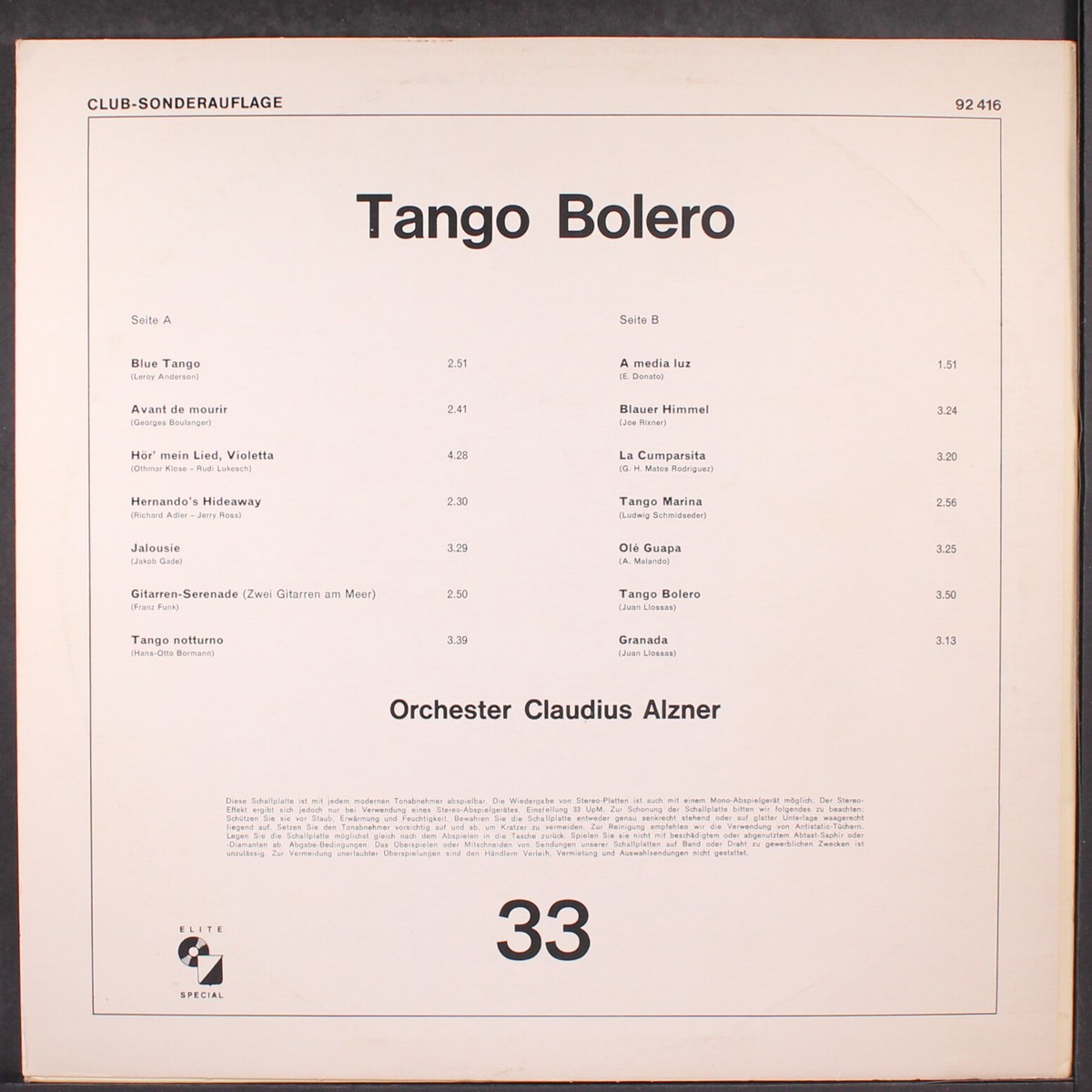 CLAUDIUS ALZNER: tango bolero ELITE SPECIAL 12