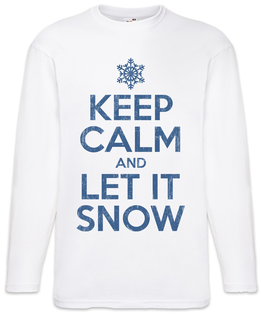 ALTRA T shirt manica lunga uomo Keep Calm And Let It Snow White Cristmas Fun Santa