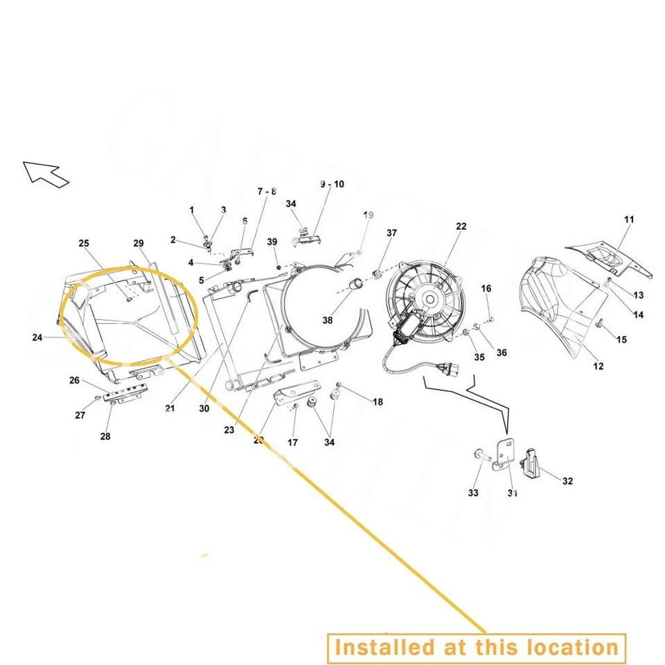 Ventilador delantero conducto de aire diestro para Lamborghini Gallardo 400807158 400807158c Foto 2 de 3