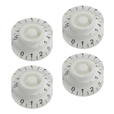 FLEOR 4PCS Volume Tone Knobs E-Gitarre Knöpfe Knöpfe Weiß