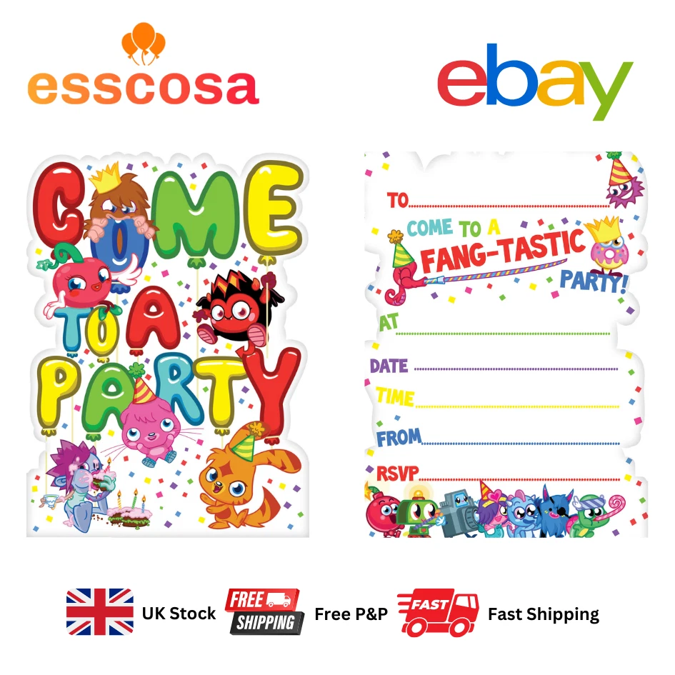 Moshi Monsters bundle Full Party figures Bags Napkins Table Cover Invites Banner - Image 3 of 4