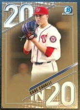 2020 Bowman Chrome Draft CADE CAVALLI 20 In 20 RC Rookie Washington Nationals