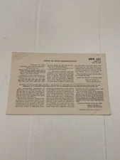 WWII 1946 Office Of Price Administration OPA Retailer Ration Instruction MPR-423