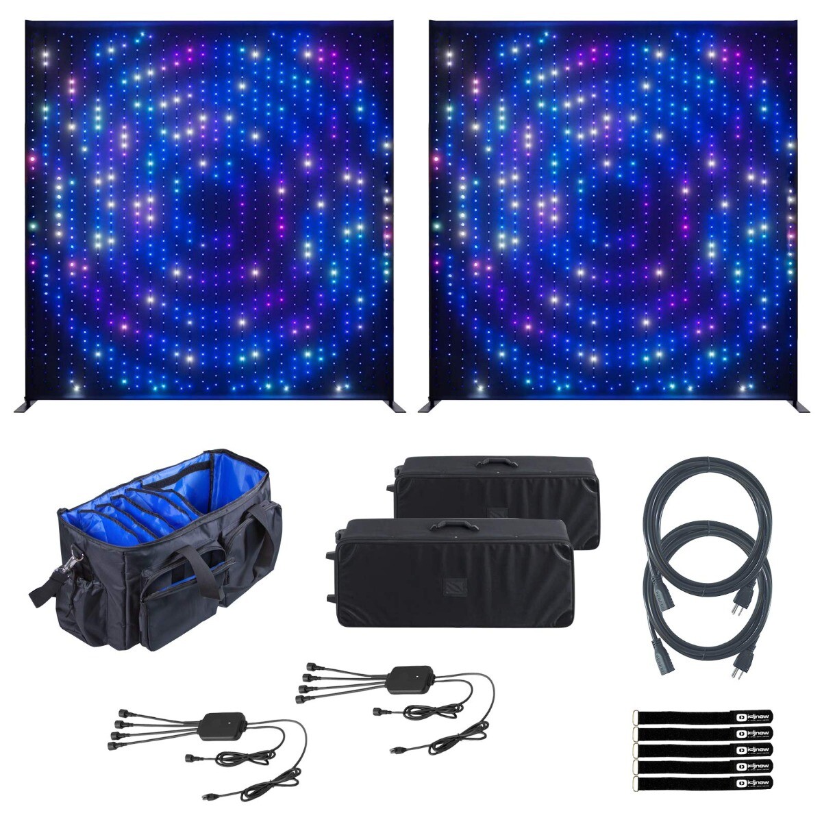 Мерцающий световой фон 8,2 x 8,9 LED Sound Active Background, 2 штуки в комплекте с сумкой