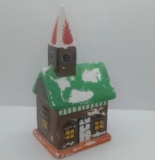 Vtg Christmas Beacon Hill Church Candle Holder Votive Primative Oshkosh WI