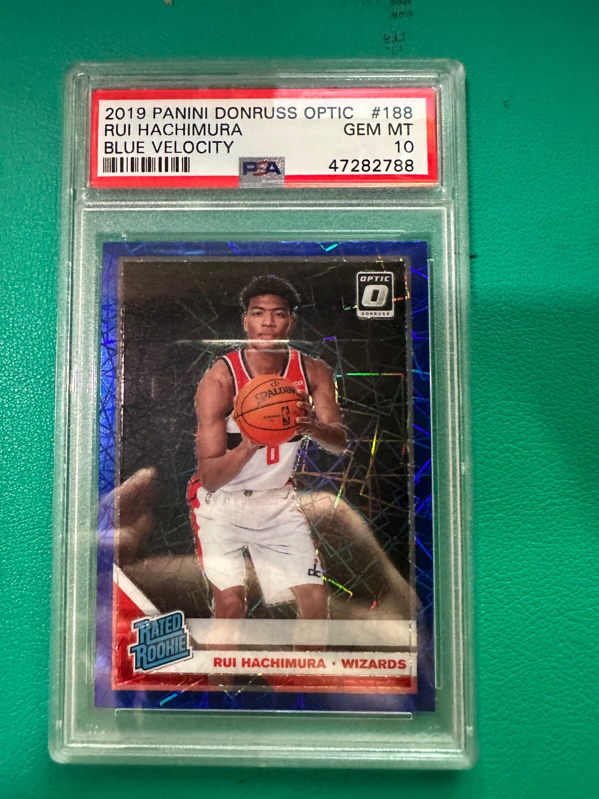 2019 Donruss Optic Rui Hachimura Blue Velocity #188 Â Rookie Card PSA 10 (RC)