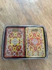 Vintage Congress Floral Playing Cards 2 Decks And Case
