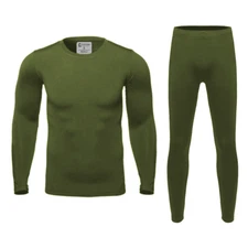 Mens High Quality Ultra-Soft Fleece Lined Thermal Base Layer Top & Bottom Set