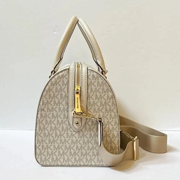 Bolso de viaje mediano Michael Kors MK Jet Set en crema claro Foto 4 de 4