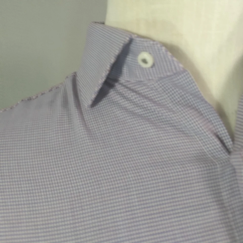 Ben Sherman Vestido Camisa Hombre Medio Morado Pata de Gallo Manga Larga Foto 4 de 4