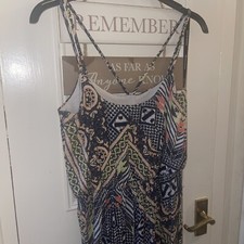 Warehouse Colourful Geometric Design Shift Dress Size 8 Long Maxi