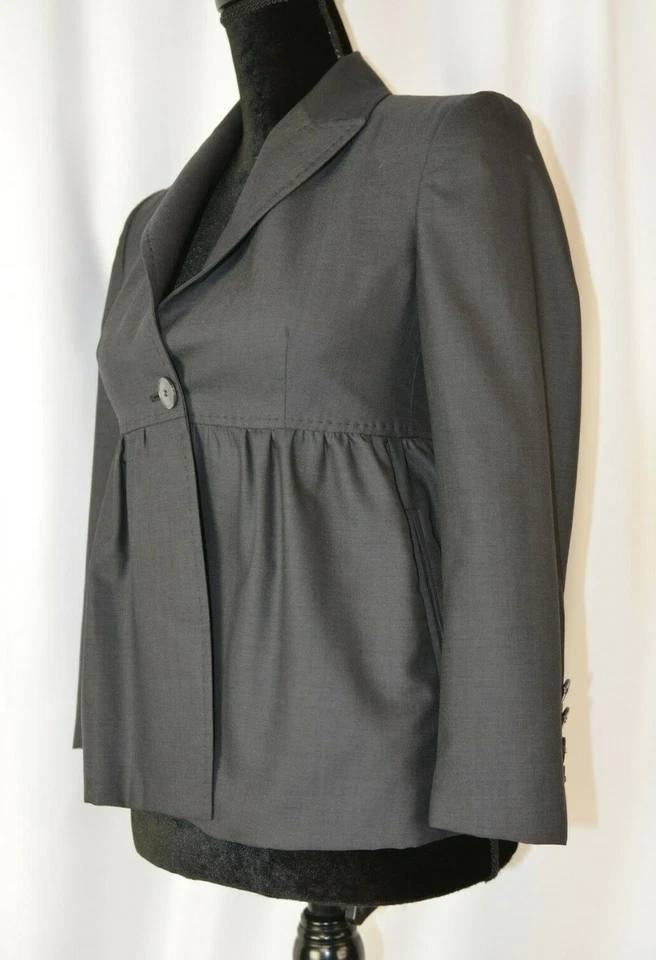 Traje Pantalón Mujer Stella McCarney Talla 36 Italia Lana 1 Botón Gris Carrera 2 EE. UU. Foto 4 de 4