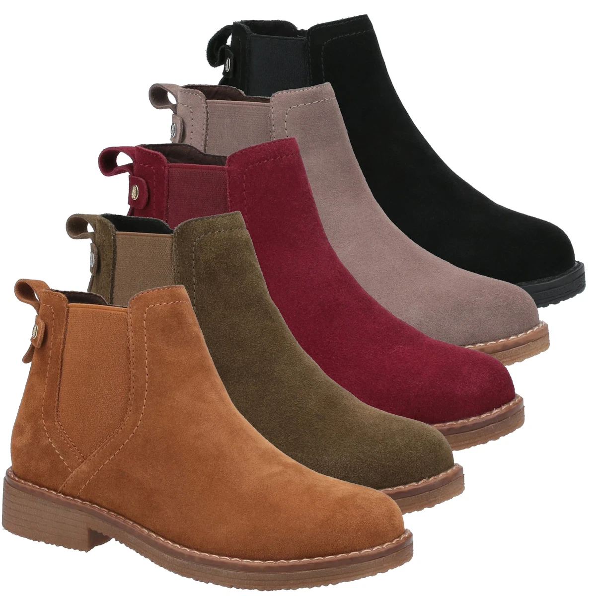 Womens Hush Puppies Maddy Casual Smart Chelsea Zip Up Ankle Boots Sizes 4 to 8