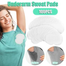 100PCS Disposable Underarm Sweat Absorber Breathable Pads Stickers Shield Guard