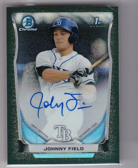 JOHNNY FIELD 2014 Bowman Chrome RC Lot of 3 Autographed Refractors #BCAP-JF #/15 - Image 2 of 4