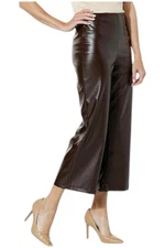 Antthony Women's Faux Leather Gaucho Pant Chocolate
