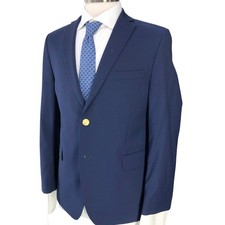 Ralph Lauren LRL Blazer Boys 18R Navy Wool Blend Sport Coat Gold Button