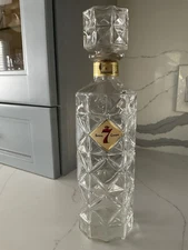 Vintage Seagram's Seven 7 Crown Glass Bottle Decanter Cork Stopper