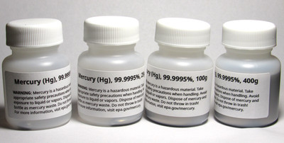 10g-400g (0.35oz-14.1oz) 99.9995% Mercury Metal / Elemental Mercury (Hg)