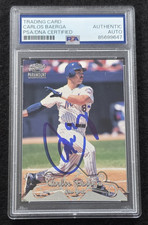 1998 CARLOS BAERGA Signed Pacific Baseball Card-INDIANS-NEW YORK METS-PSA