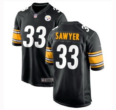 Men’s Nike Jack Sawyer Steelers Stiched #33 Black Game Player Jersey