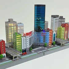 Diorama 1/350 Building Model City Railroad Layout House Office Model Toy Display