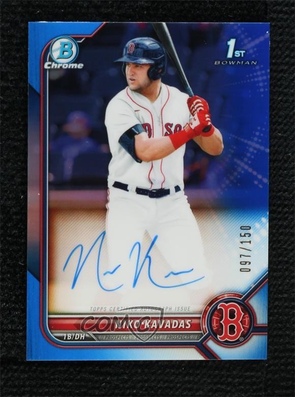 2022 Bowman Chrome Prospect Blue Refractor 97/150 Niko Kavadas #CPA-NK Auto 13c1
