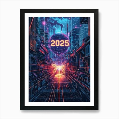 Aihrgdesign A Retro Futurist Poster Gerahmt Wandbild Poster Leinwanddruck Bild