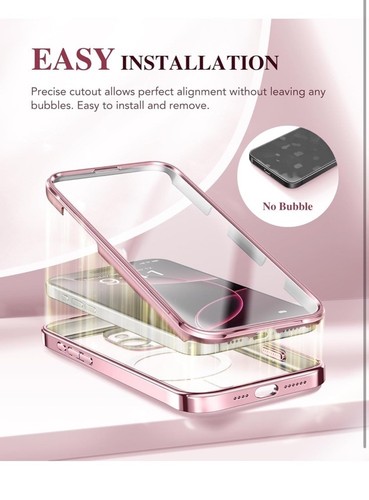 BERFY Magnetic for iPhone 16 Pro Case Pink Compatible With MagSafe - Picture 14 of 15