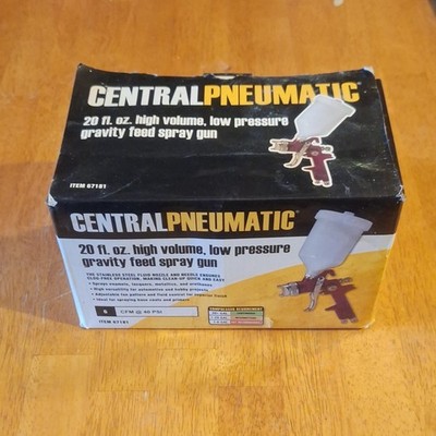 Central Pneumatic 20Oz Stainless High Volume,Low Pressure Gravity Feed Spray Gun