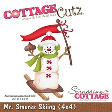 Fustelle Big Shot Sizzix Cottage Cutz 4x4 Mr. Smores Skiing