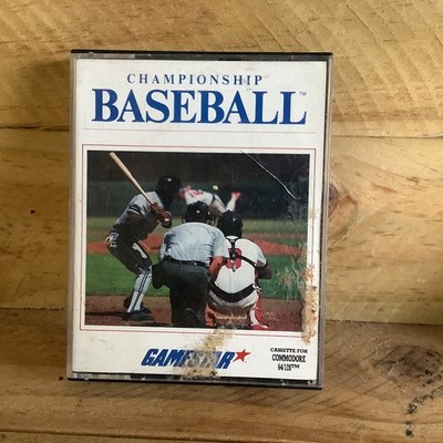 CHAMPIONSHIP BASEBALL - COMMODORE 64 128 GAME on CASSETTE BOXED Tested