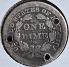 🗽RARE 1841-O Seated Liberty Quarter - Silver - #3 *Holed!*