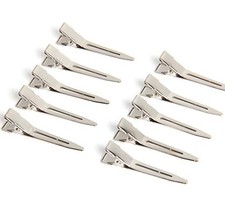 100 Pack 1.77 Inches Single Prong Pin Curl Duckbill Clips,Silver Setting