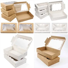 20/10pcs Cake Boxes with Window Pastry Boxes for Cupcakes, Chocolates & Desserts