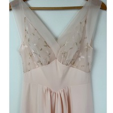 Vanity Fair Nightgown Womens Small Pink Excellent Vintage Embroidered Sheer Chic