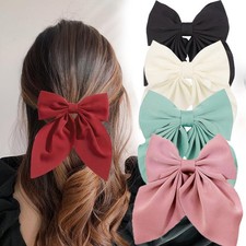 Sweet Satin Bow Hair Clip Women Girls Butterfly Barrette Duckbill Hairpin Gift