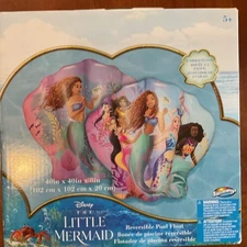 Disney the Little Mermaid 2 Sided Float Reversible Pool Float 40”x40”x 8”