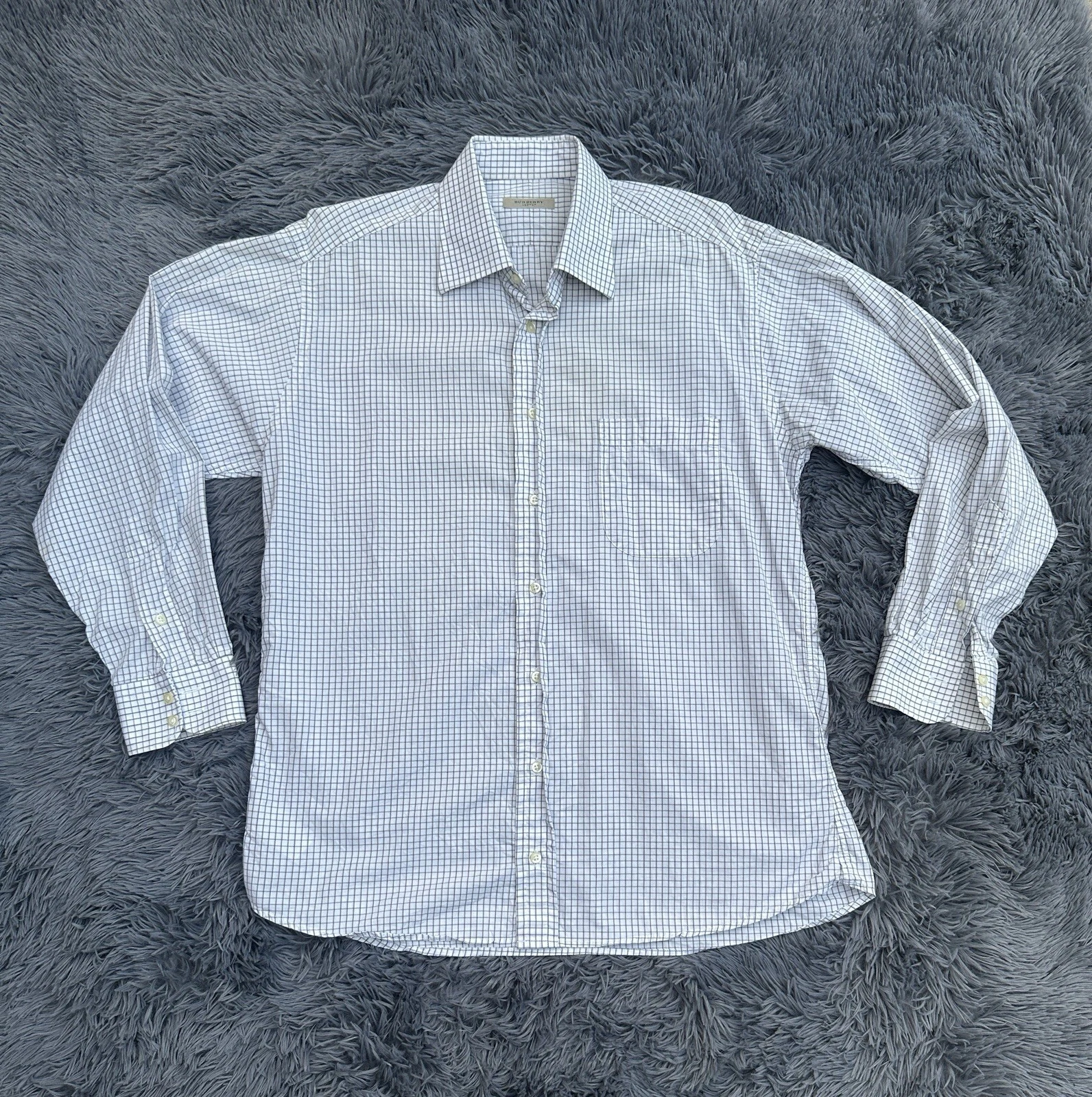 Camicia uomo Burberry London bianca manica lunga 16R