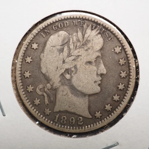 1892   *P *  BARBER SILVER QUARTER  ***NICE*** FREE SHIPPING   C2104