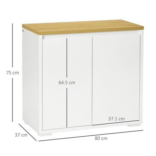 HOMCOM Sideboard Living Room Cabinet with Double Door Cabinet Adjustable Shelf - Picture 3 of 11