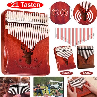 Kalimba Daumenklavier 21-Tasten Mahagoni Holz Thumb Piano für Kinder Erwachsene