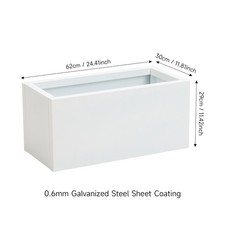 Metal Planter Plant Trough Garden Outdoor Galvanized Steel Rectangular Indoor