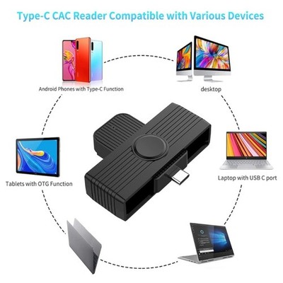 CAC Reader USB C Foldable CAC Reader USB C Secure Access for Government Laptop