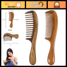 2pcs Wooden Hair Combs Set - Wide Tooth & Fine Tooth Detangling Sandalwood