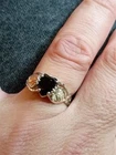 Black Hills Gold 12K Sterling Vintage Black Onyx Ring Size 7.5