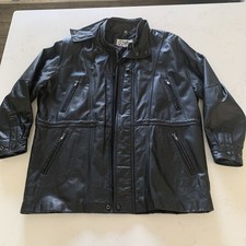 Vintage 80 s 90 s Womens C zar Size Large Black Leather Jacket Made In Korea